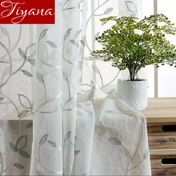 Sliver Leaves Embroidered Voile Curtain Sheer Living Room Curtains Window Bay Screen White Tulle Curtains Kitchen T&055 #20
Sliver Leaves Embroidered Voile Curtain Sheer Living Room Curtains Window Bay Screen White Tulle Curtains Kitchen T&055 #20