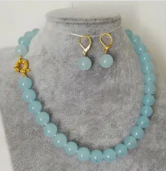 Handmade 10mm Natural Light Blue stone Round Beads Necklace Earring Set 18'' AAA
Handmade 10mm Natural Light Blue stone Round Beads Necklace Earring Set 18'' AAA