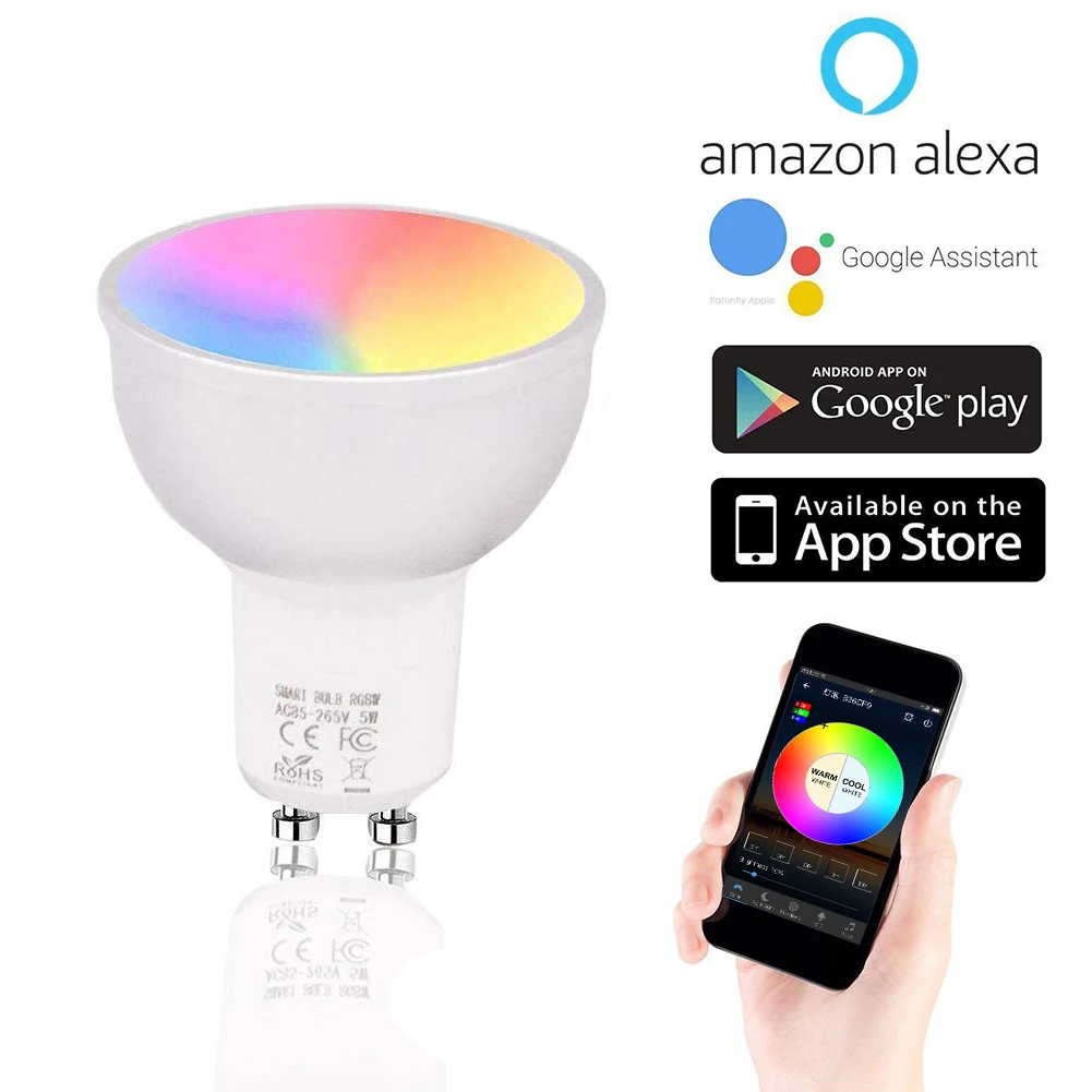 GU10 5W WiFi Smart APP RGBW LED Downlight Bulb Remote Control Work with Alexa Echo Google Home IFTTT Assistance AC85-265V
GU10 5W WiFi Smart APP RGBW LED Downlight Bulb Remote Control Work with Alexa Echo Google Home IFTTT Assistance AC85-265V