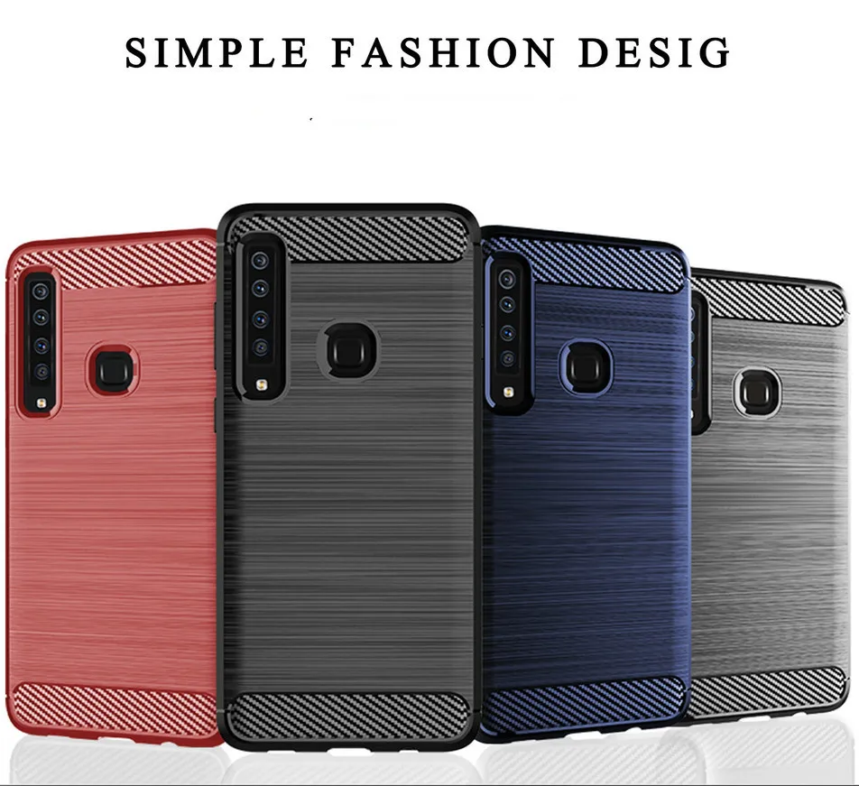 Luxury Cases For Samsung A9 2018 Case Silicon Shockproof Plain Carbon Fiber Cover for Case Samsung Galaxy A9 2018 TPU Coque (9)
