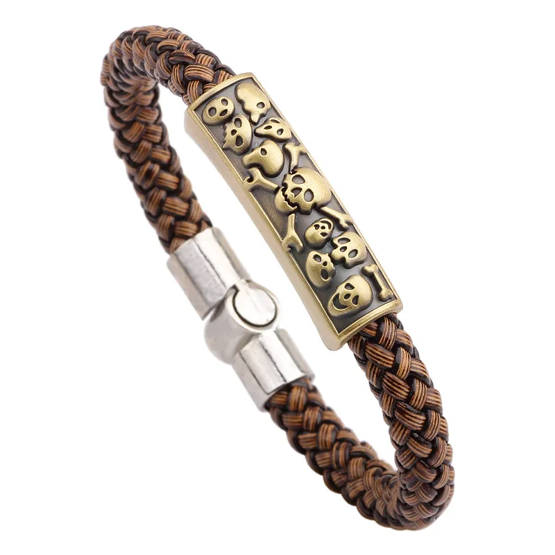 Vintage Brown Knitted Leather Snake Stripe Bronze Punk Men Rope Charm Bracelets Bangles New Fashion Jewelry
Vintage Brown Knitted Leather Snake Stripe Bronze Punk Men Rope Charm Bracelets Bangles New Fashion Jewelry