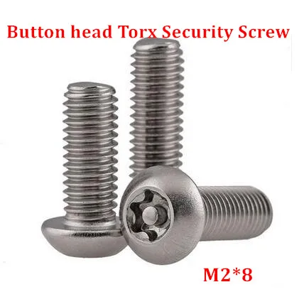 1000 шт. M2 * 8 ISO7380 Torx кнопочная головка защищенный защитный винт A2 из нержавеющей