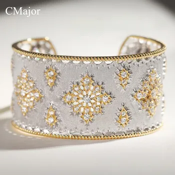 CMajor 925 solid silver jewelry flower hollow palace vintage design the West elegant cuff bangle for women
CMajor 925 solid silver jewelry flower hollow palace vintage design the West elegant cuff bangle for women