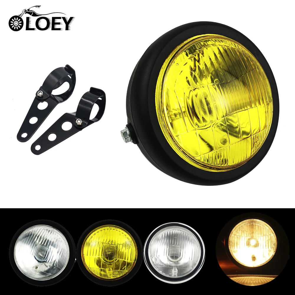 Motorcycle Headlight Black Metal Retro Head Lamp Amber Halogen Headlights For Harley Suzuki Yamaha Honda Cafe Racer
Motorcycle Headlight Black Metal Retro Head Lamp Amber Halogen Headlights For Harley Suzuki Yamaha Honda Cafe Racer