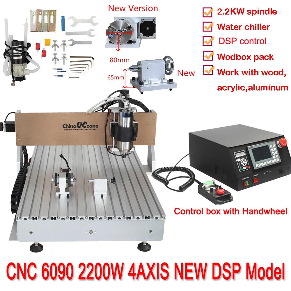 DIY CNC 6090 Engraving Machine PCB Milling Wood Carving Machine 6090 CNC Router 4axis 2200W with DSP control box
DIY CNC 6090 Engraving Machine PCB Milling Wood Carving Machine 6090 CNC Router 4axis 2200W with DSP control box