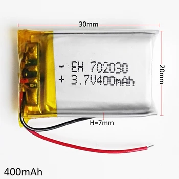 3.7V 400mAh 702030 Lithium Polymer Li-Po Rechargeable Battery For DIY Mp3 MP4 MP5 GPS PSP bluetooth electronic part Video games
3.7V 400mAh 702030 Lithium Polymer Li-Po Rechargeable Battery For DIY Mp3 MP4 MP5 GPS PSP bluetooth electronic part Video games