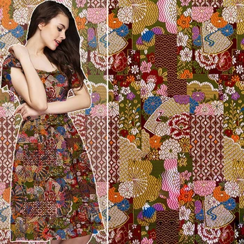 

Handmade Kimono DIY Women Shirt and Party Dress Cloth ,Cushions and Hand Bag Fabric width 0.75m*length 1m A49