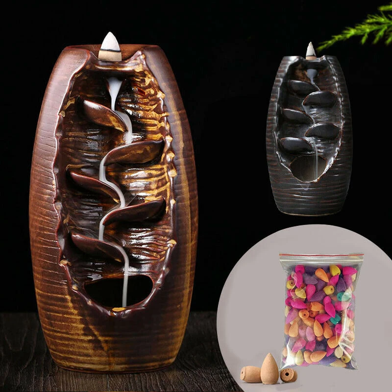 Ceramic Backflow Incense Burner Waterfall Smoke Censer Cone Holder Home Ornament for Office Teahouse
Ceramic Backflow Incense Burner Waterfall Smoke Censer Cone Holder Home Ornament for Office Teahouse