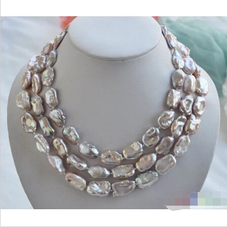 Hot sell Noble- hot sell new - P4238 3row 20mm LAVENDER BAROQUE KESHI REBORN biwa PEARL NECKLACE ^^^@^Noble style Natural Fine j
Hot sell Noble- hot sell new - P4238 3row 20mm LAVENDER BAROQUE KESHI REBORN biwa PEARL NECKLACE ^^^@^Noble style Natural Fine j