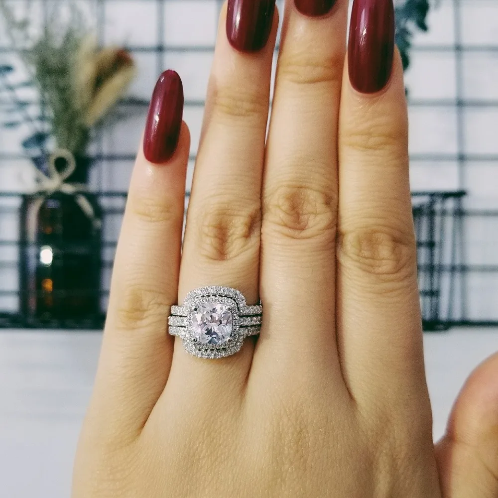 Moonso 2016 NEW Luxury 3 pcs 925 Silver Austrian Crystal Diamond Ring Princess CZ Engagement Wedding Ring for Women LR4308S
Moonso 2016 NEW Luxury 3 pcs 925 Silver Austrian Crystal Diamond Ring Princess CZ Engagement Wedding Ring for Women LR4308S