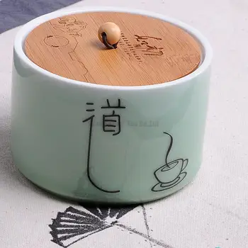 Longquan kiln Porcelain Tea Cans Caddy Ceramic Tea Set Canister Spice Jar Storage Bottle for Puer/Pu'erh/white/black/green tea
Longquan kiln Porcelain Tea Cans Caddy Ceramic Tea Set Canister Spice Jar Storage Bottle for Puer/Pu'erh/white/black/green tea