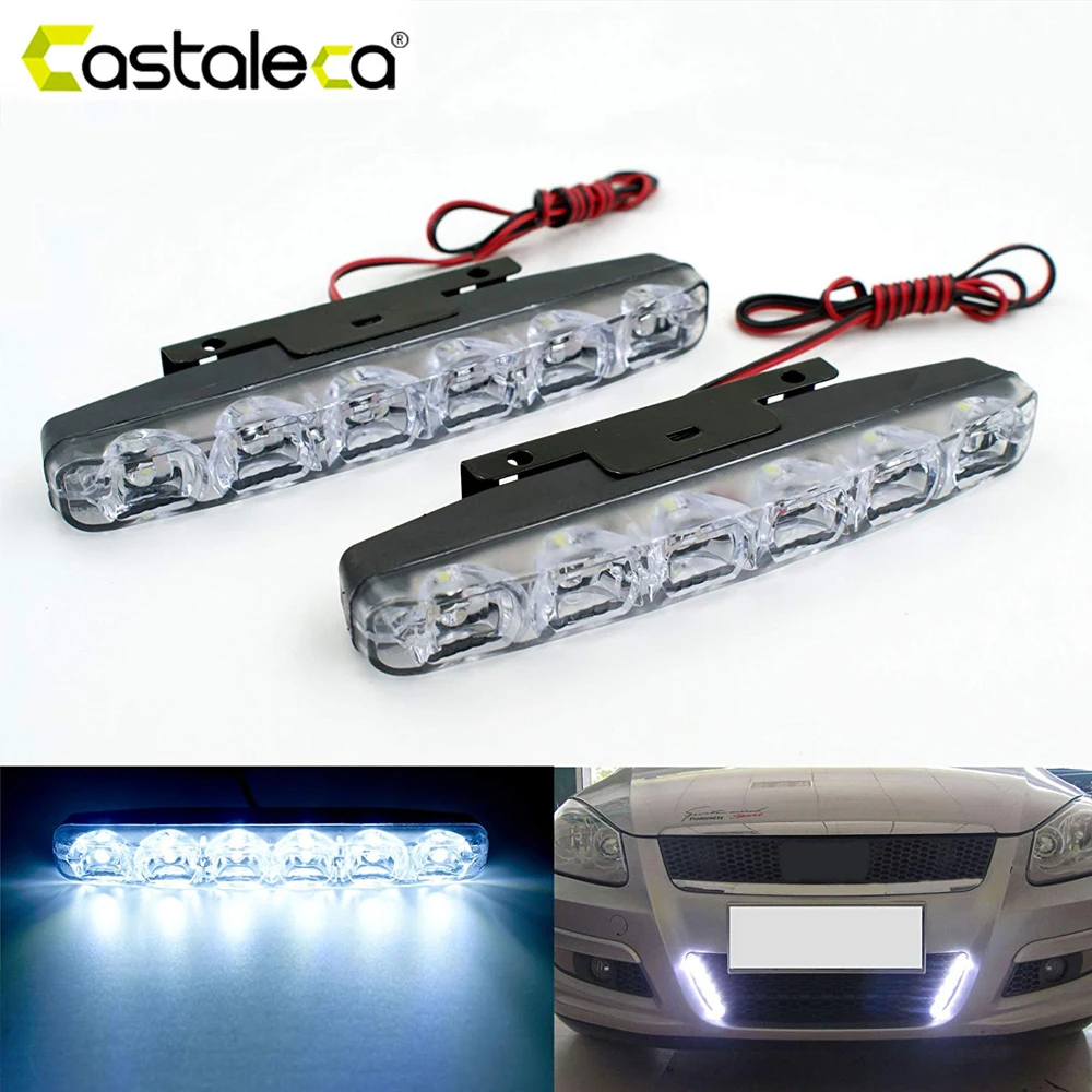 Castaleca 2 Pcs Car Daytime Running Light 6 LED DRL Daylight Fog Lamp 6000K White DC12V Super Bright Waterproof Car Styling
Castaleca 2 Pcs Car Daytime Running Light 6 LED DRL Daylight Fog Lamp 6000K White DC12V Super Bright Waterproof Car Styling