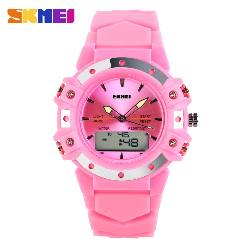 Skmei 0821 силиконовый ремешок для часов Dual Time повседневные цифровые женские/мужские