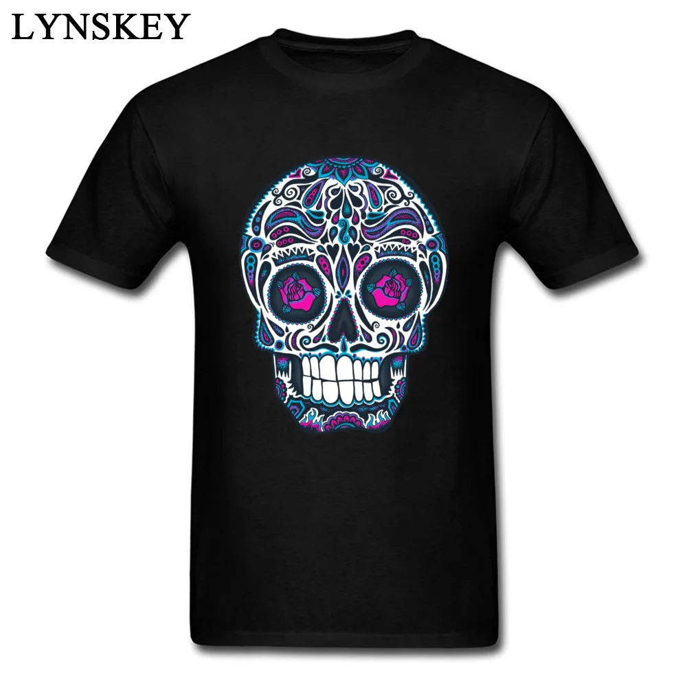 Cotton Boy Short Sleeve T Shirt Design Tops Shirt Cute Geek O Neck Tee Shirt Calavera IV Neon Calavera IV Neon black