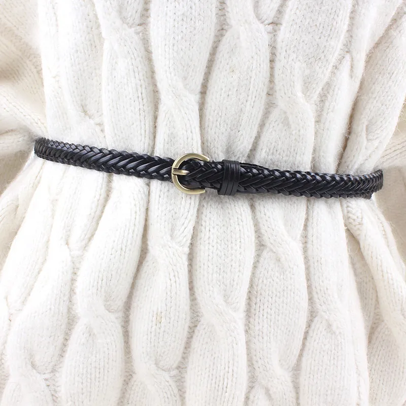 new women leather knitted braided belt waist weaving rop retro pin buckle strap for dresses casual luxury black brown white
new women leather knitted braided belt waist weaving rop retro pin buckle strap for dresses casual luxury black brown white