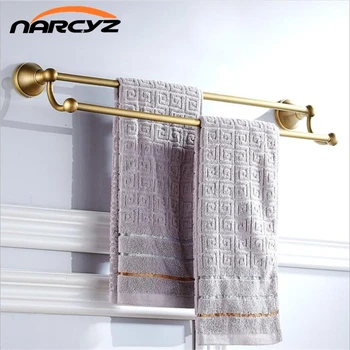 Full copper antique European and American European retro bathroom towel rack double bar bathroom 9042K