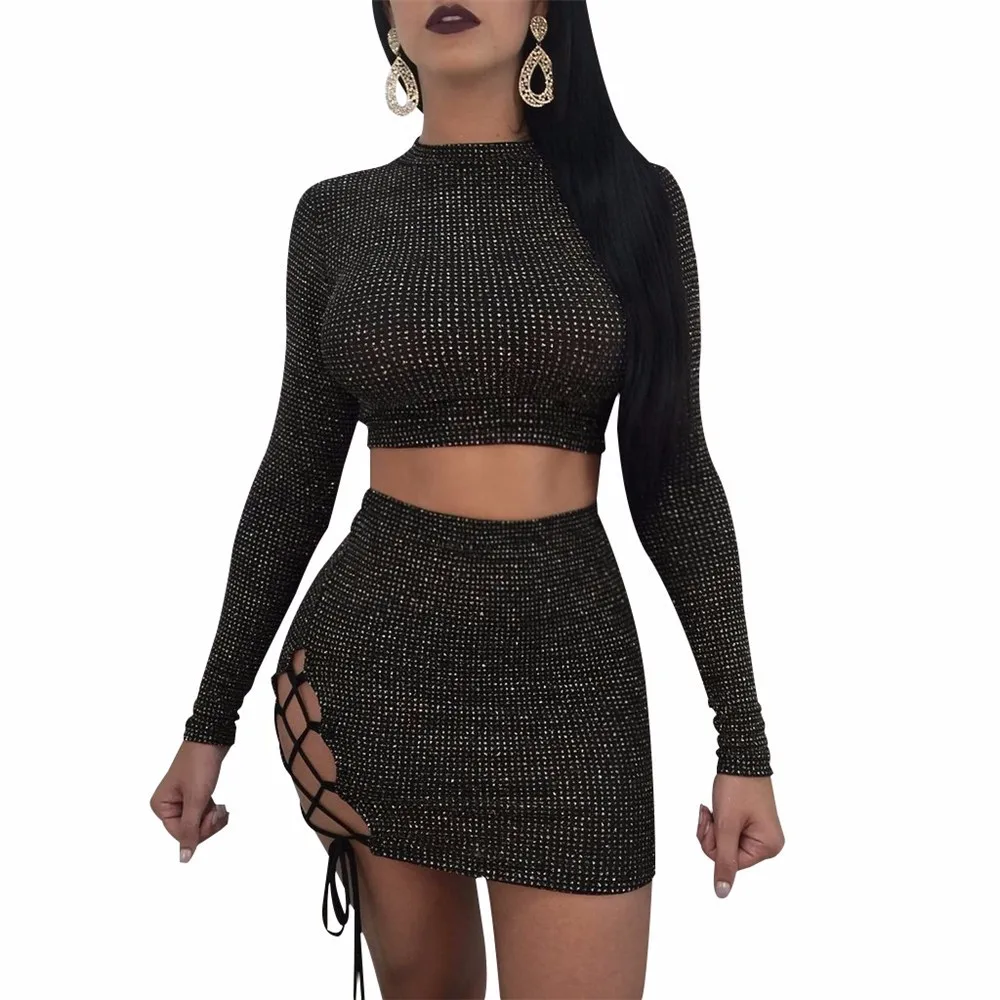 FEITONG Sexy Womens Autumn Winter Dress Fashiom Long Bandage Blusa TOP Ladies Mini Dresses Playsuit 2 Piece Set Black dresses
FEITONG Sexy Womens Autumn Winter Dress Fashiom Long Bandage Blusa TOP Ladies Mini Dresses Playsuit 2 Piece Set Black dresses