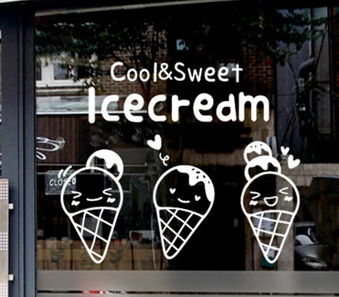 Sweet ice cream Store window sticker door wall drink food shop sticker advertising poster wall sticker store sticker
Sweet ice cream Store window sticker door wall drink food shop sticker advertising poster wall sticker store sticker