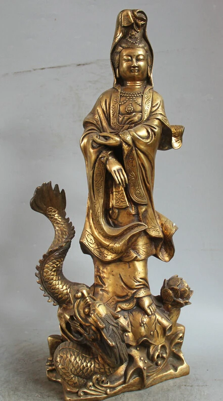 song voge gem S5817 23" Chinese Bronze Gild Stand lotus Dragon Kwan-yin Guan Yin Boddhisattva Statue
song voge gem S5817 23" Chinese Bronze Gild Stand lotus Dragon Kwan-yin Guan Yin Boddhisattva Statue