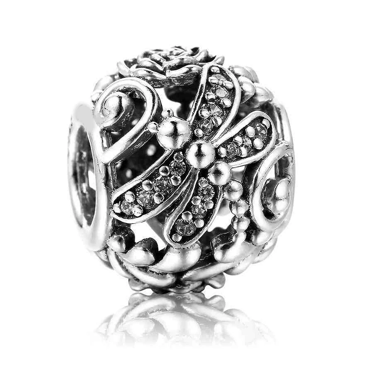 Authentic 925 Sterling Silver Bead Charm OpenWork Dragonfly Meadow With Crystal Beads Fit Pandora Bracelet Diy Jewelry
Authentic 925 Sterling Silver Bead Charm OpenWork Dragonfly Meadow With Crystal Beads Fit Pandora Bracelet Diy Jewelry