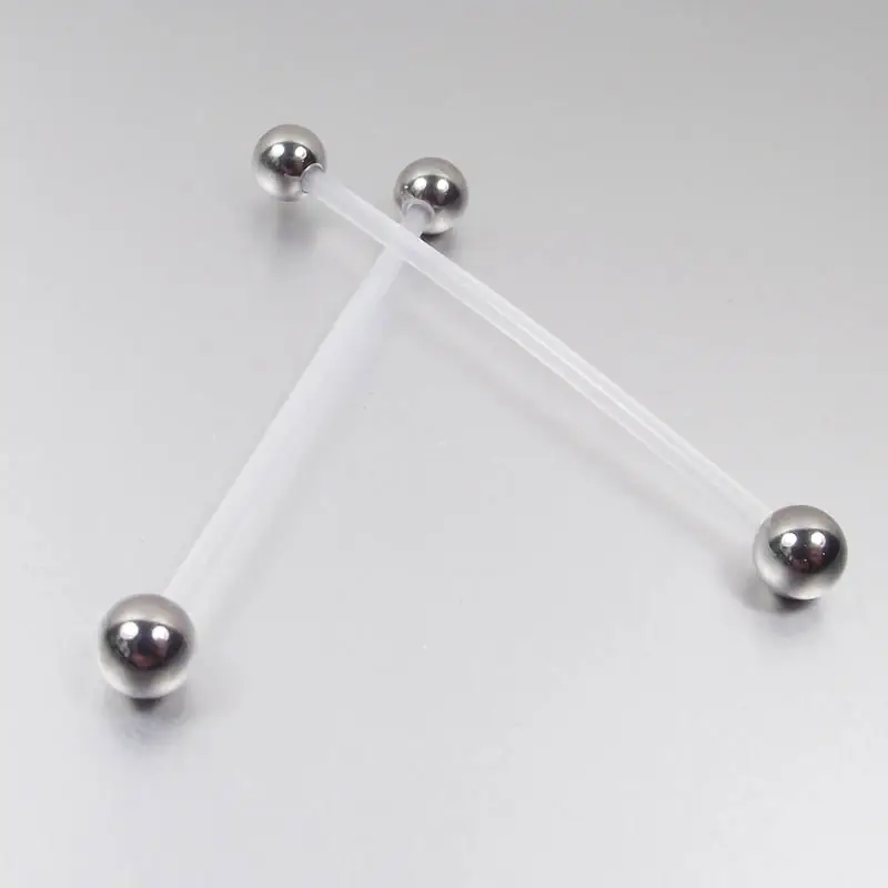 2 Piece 1.6x38x5mm 14G Soft Industrial Straight Barbell Clear Stainless Steel Ball Flexible Tragus Helix Ear Piercing Jewelry
2 Piece 1.6x38x5mm 14G Soft Industrial Straight Barbell Clear Stainless Steel Ball Flexible Tragus Helix Ear Piercing Jewelry