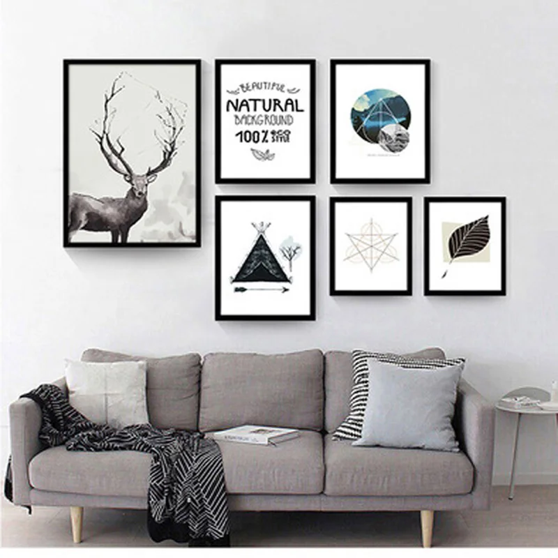 Image Urijk Frameless Simply Abstract DIY Elk Spray Painting Canvas Painting Home Wall Decoration Art Picture Living Room as Gifts