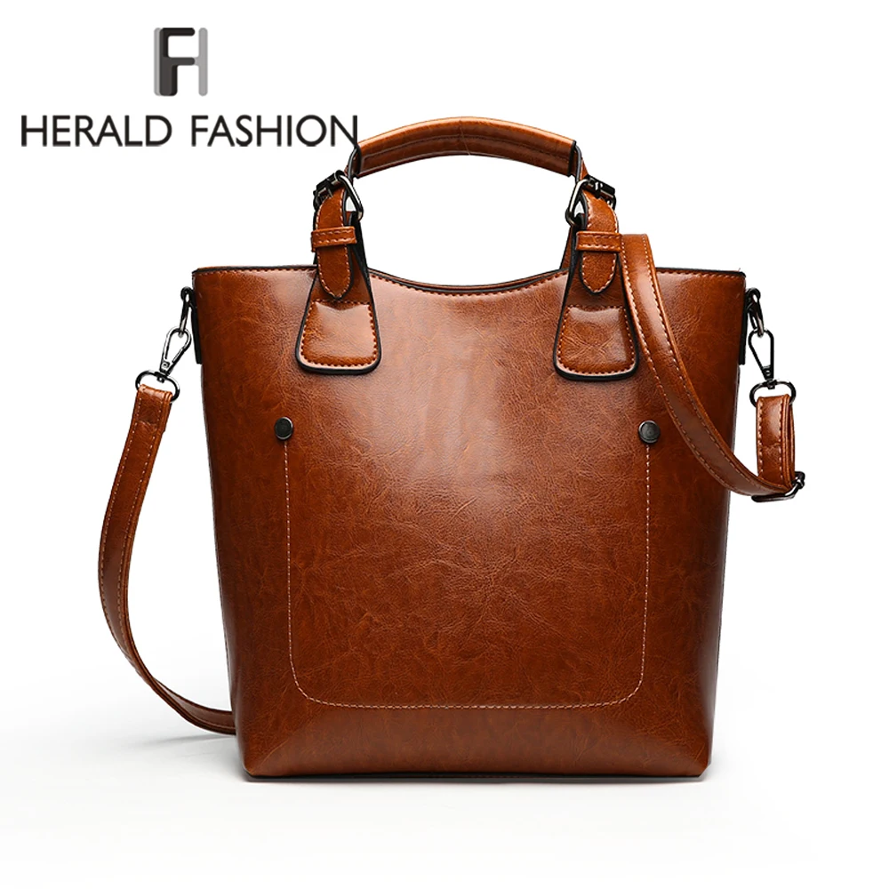 Herald Fashion Women Leather Handbags Female Bucket Shoulder Bags Ladies Crossbody Bags Large Capacity Ladies Shopping Bag Bolsa
Herald Fashion Women Leather Handbags Female Bucket Shoulder Bags Ladies Crossbody Bags Large Capacity Ladies Shopping Bag Bolsa