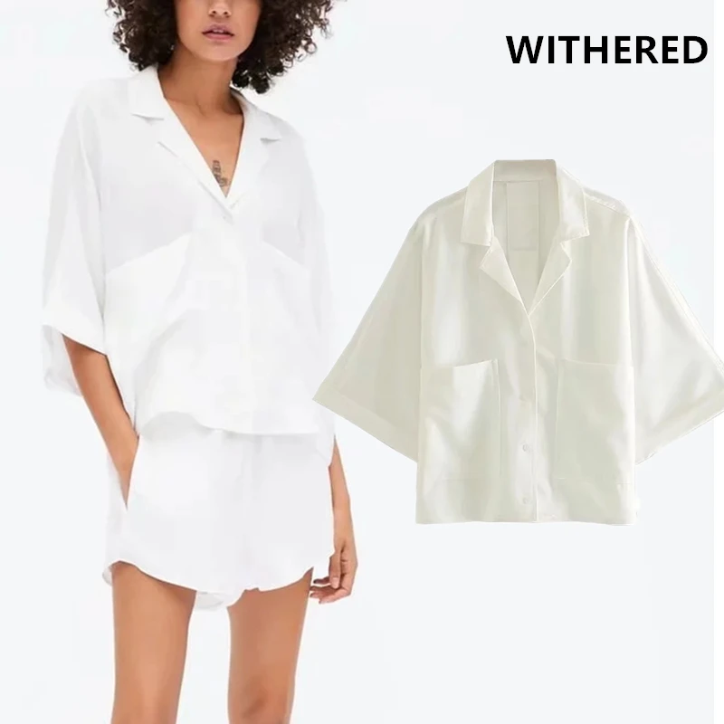 Withered high street drop shoulder loose white big pockets blusas mujer de moda 2019 kimono blouse women womens tops and blouses
Withered high street drop shoulder loose white big pockets blusas mujer de moda 2019 kimono blouse women womens tops and blouses