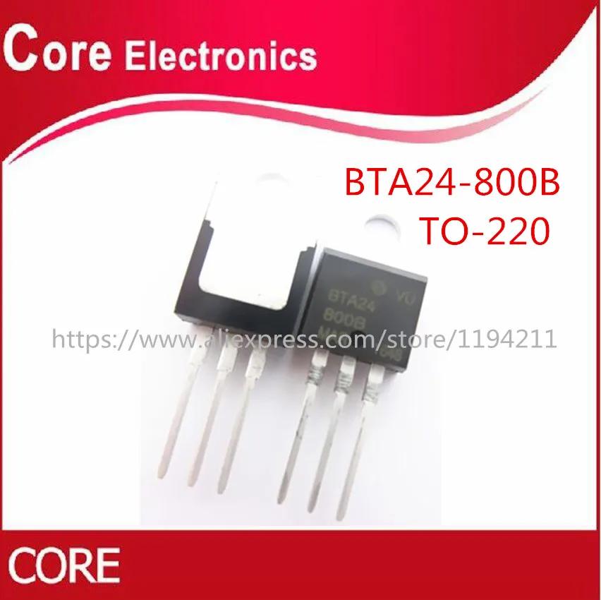 100PCS BTA24-800B TO-220 BTA24-800 TO220 BTA24 24-800B | Электронные компоненты и принадлежности