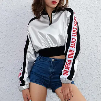 Crop Top Hoodie Turtleneck Long Sleeve Sweatshirt Women PU Side Letter Patchwork Winter Harajuku Silver Pullovers Hoodies B871
Crop Top Hoodie Turtleneck Long Sleeve Sweatshirt Women PU Side Letter Patchwork Winter Harajuku Silver Pullovers Hoodies B871