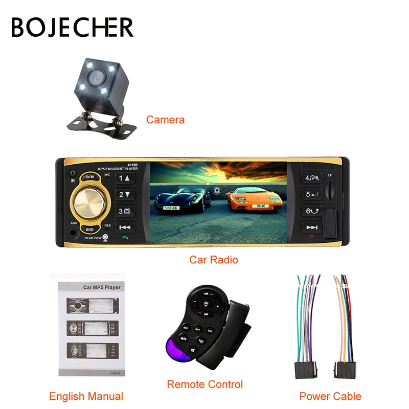4.1 inch 1 One Din Car Radio Audio Stereo Multimedia USB AUX FM Player bluetooth Autoradio With Rearview Camera Remote Control
4.1 inch 1 One Din Car Radio Audio Stereo Multimedia USB AUX FM Player bluetooth Autoradio With Rearview Camera Remote Control