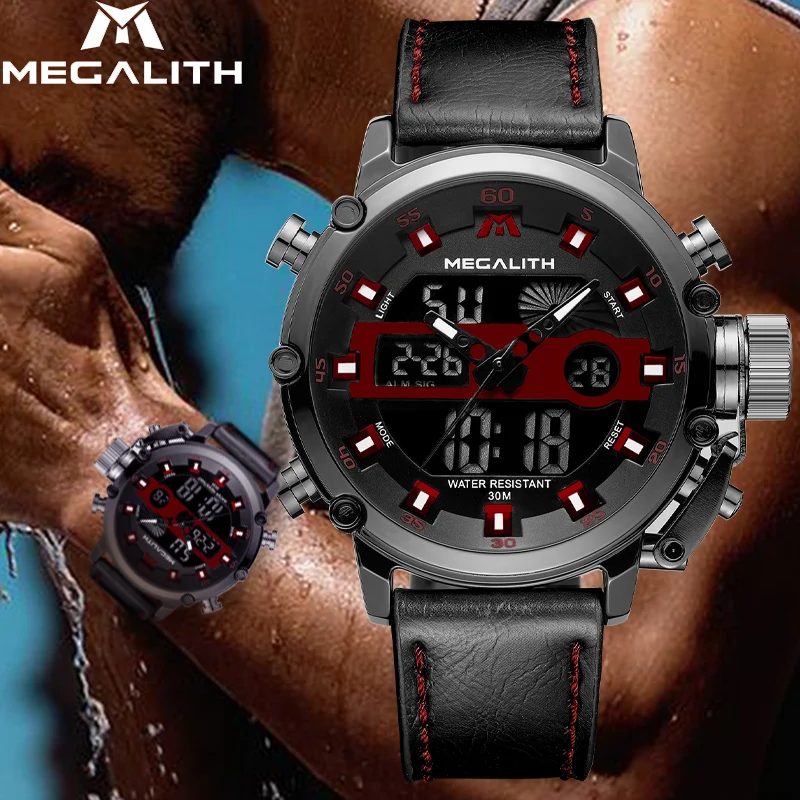 MEGALITH 2019 Sport Chronograph Quartz Multifunction Watches Men Dual Display Waterproof Luminous Wrist Watches For Men's Clock
MEGALITH 2019 Sport Chronograph Quartz Multifunction Watches Men Dual Display Waterproof Luminous Wrist Watches For Men's Clock