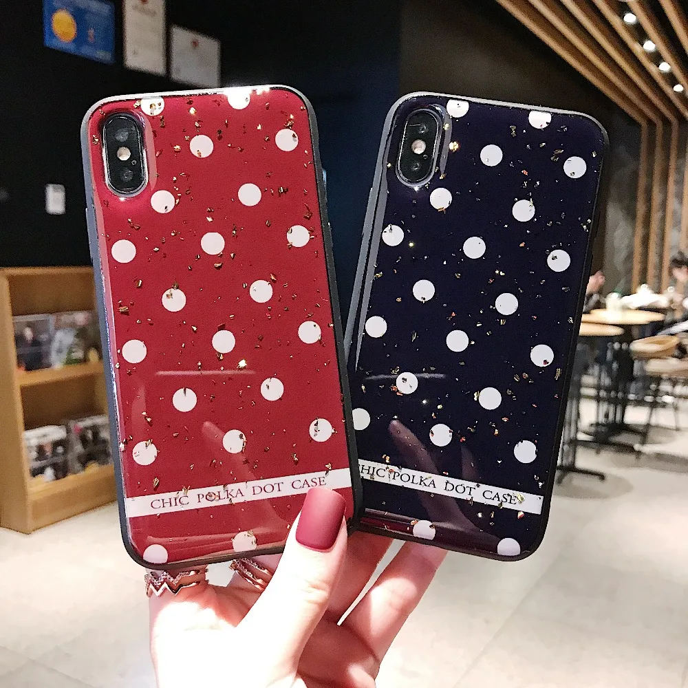 Ploka Dot Phone Case For iPhone 7 Cases Silicone 6 6s Plus Wave Point Glitter Back Cover For iPhone Xs max Capa Cute Xs max Xr
Ploka Dot Phone Case For iPhone 7 Cases Silicone 6 6s Plus Wave Point Glitter Back Cover For iPhone Xs max Capa Cute Xs max Xr