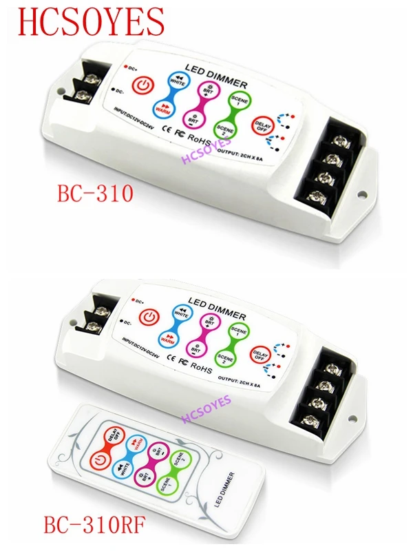 BC BC-310RF/BC-310 DC5V-24V 2channel Constant Voltaget Color temperature led controller wireless RF remote led dimmer for strip
BC BC-310RF/BC-310 DC5V-24V 2channel Constant Voltaget Color temperature led controller wireless RF remote led dimmer for strip