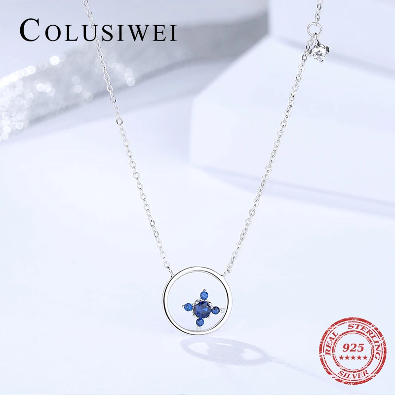 Colusiwei Round Sapphire Necklace for Women Genuine 925 Sterling Silver Women Simple Design Pendant Necklaces Fine Jewelry
Colusiwei Round Sapphire Necklace for Women Genuine 925 Sterling Silver Women Simple Design Pendant Necklaces Fine Jewelry