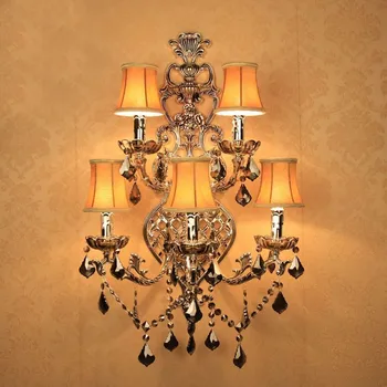 Modern Crystal LED Wall Lights antique silver Wall Lamp Five Lights Large Sconces for Hotel Home Wall Light with Fabric Shade
Modern Crystal LED Wall Lights antique silver Wall Lamp Five Lights Large Sconces for Hotel Home Wall Light with Fabric Shade