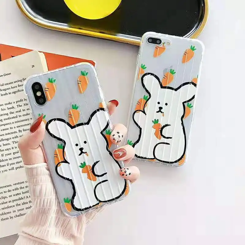 Cute carrot soft tpu Clear suitcase Case for iPhone XR XS MAX X 6 6S 7 8 Plus Rabbit fruit vegetable pattern phone cover Fundas
Cute carrot soft tpu Clear suitcase Case for iPhone XR XS MAX X 6 6S 7 8 Plus Rabbit fruit vegetable pattern phone cover Fundas