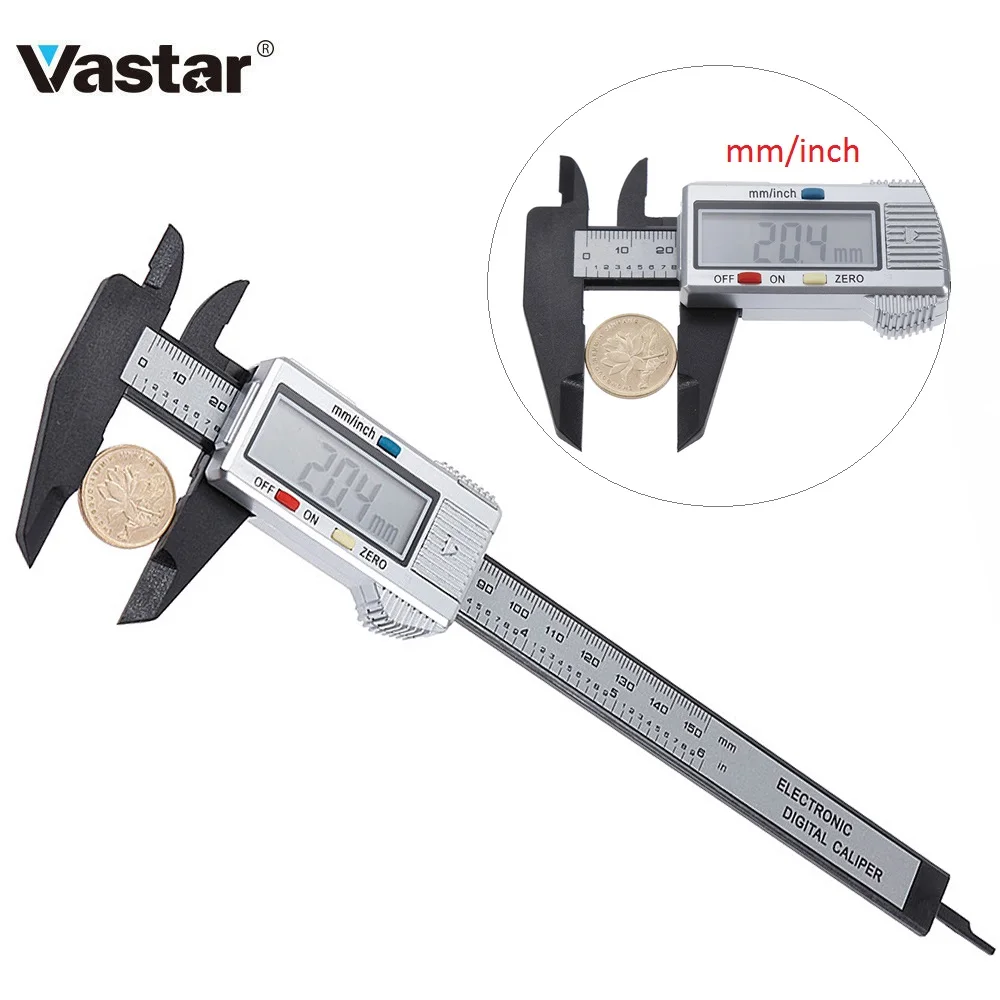 Vastar 150mm 100mm Electronic Digital Caliper 6 Inch Vernier Caliper Gauge Micrometer Measuring Tool Digital Ruler with Battery
Vastar 150mm 100mm Electronic Digital Caliper 6 Inch Vernier Caliper Gauge Micrometer Measuring Tool Digital Ruler with Battery