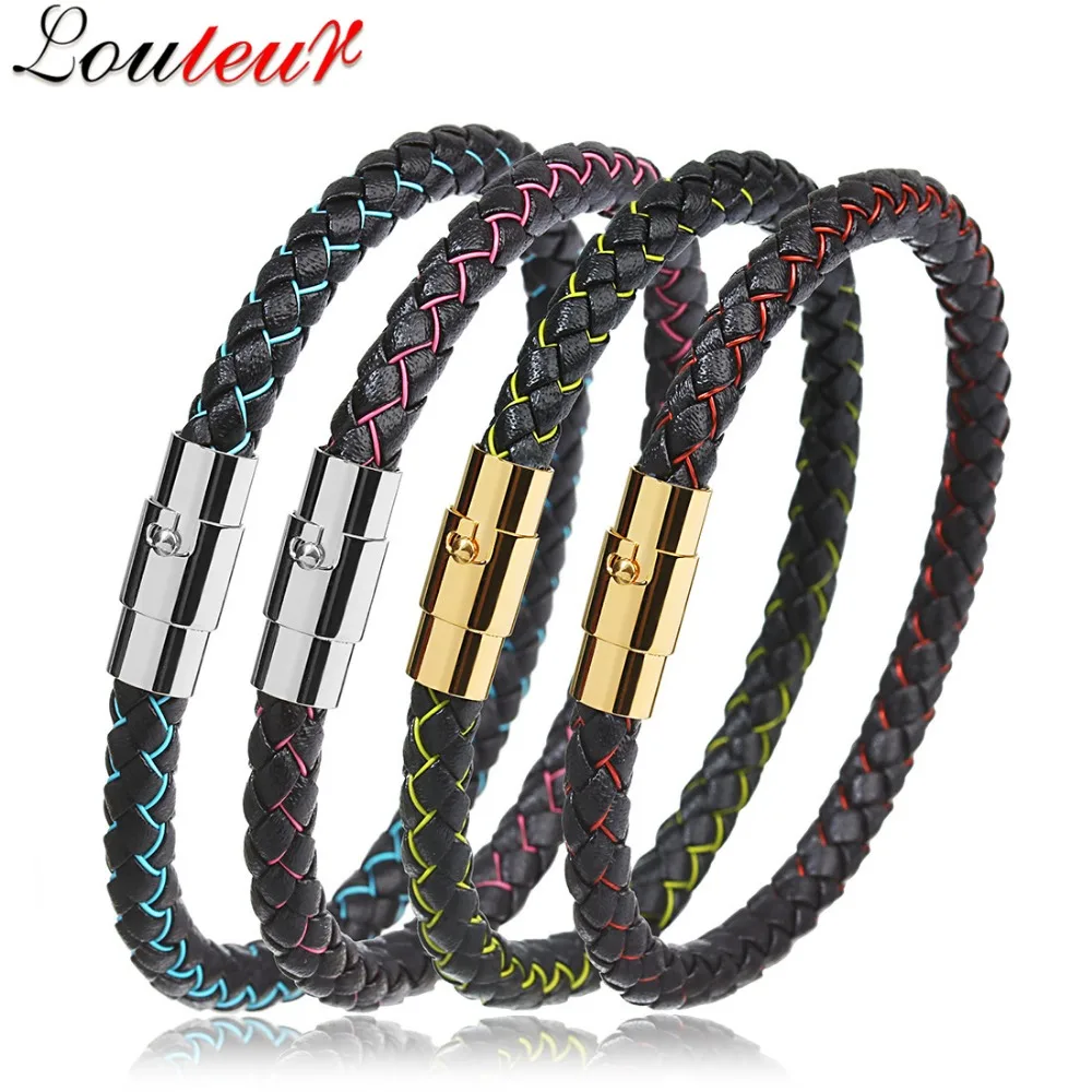 LOULEUR Fashion Genuine Leather Bracelet for Men Women Stainless Steel Magnetic Clasps Mens Bracelets Bangles Jewelry Pulseras
LOULEUR Fashion Genuine Leather Bracelet for Men Women Stainless Steel Magnetic Clasps Mens Bracelets Bangles Jewelry Pulseras