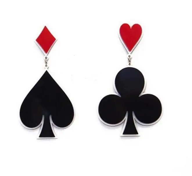 Fashion Hip Hop Exaggerated Night Club Dancer Acrylic Playing Card Heart Asymmetric Drop Earrings Women Punk Jewelry
Fashion Hip Hop Exaggerated Night Club Dancer Acrylic Playing Card Heart Asymmetric Drop Earrings Women Punk Jewelry