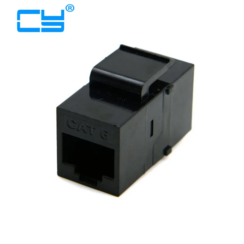 UTP CAT6 Трапецеидальный соединитель RJ45 Женский к женскому встроенный черного цвета