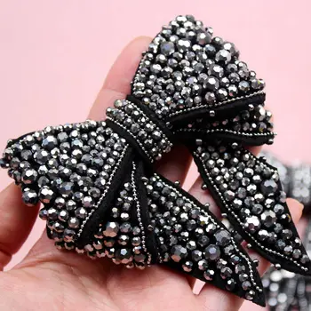 3D handmade black beaded BOW patch Applique for DIY bag shoe patch coat jeans Parche bordado de lantejoulas sticker
3D handmade black beaded BOW patch Applique for DIY bag shoe patch coat jeans Parche bordado de lantejoulas sticker