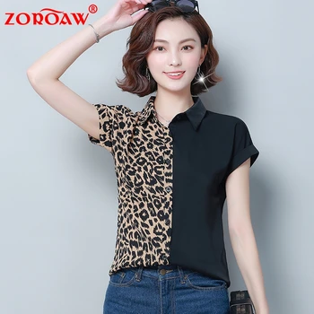 2019 Women Blouse Leopard Print Shirt short sleeves Top Loose Blouses Plus Size Chiffon Shirt Camisa Feminina Clothing
2019 Women Blouse Leopard Print Shirt short sleeves Top Loose Blouses Plus Size Chiffon Shirt Camisa Feminina Clothing