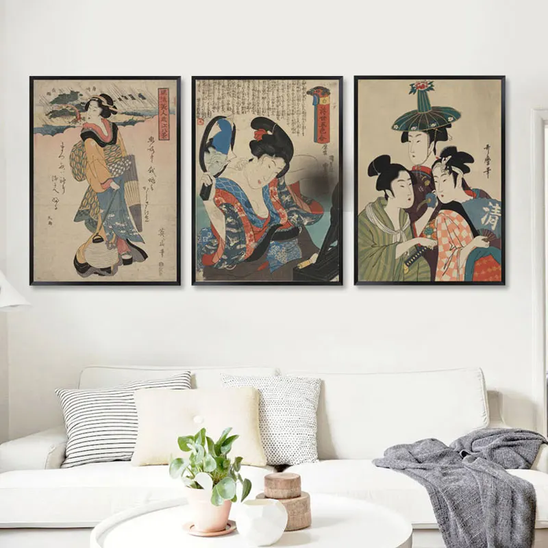 Japanese Ukiyo-e Beauty Figure Canvas Painting Spa Restaurant Classical Mural Ladies Wall Picture Poster Home Living Room Decor
Japanese Ukiyo-e Beauty Figure Canvas Painting Spa Restaurant Classical Mural Ladies Wall Picture Poster Home Living Room Decor