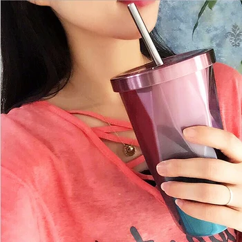 Free Custom Ms. Likes HOT SALE Coffee Cup 500ml Creative Diamond Straw Drinking Water Cup Stainless Steel Vacuum Flask Office
Free Custom Ms. Likes HOT SALE Coffee Cup 500ml Creative Diamond Straw Drinking Water Cup Stainless Steel Vacuum Flask Office
