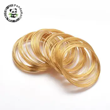 

Steel Memory Wire, Bracelets Making, Nickel Free, Golden, 5.5CM, Wire: 0.6mm, about 1100 circles/500g