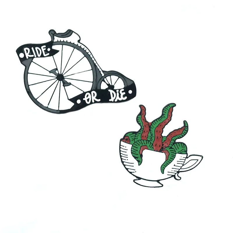 Multi-rooted Plant Teacup Potted Metal Enamel Brooch RIDE OR DIE Single Wheel Bicycle Badge Pin Funny Trendy Jewelry Gift
Multi-rooted Plant Teacup Potted Metal Enamel Brooch RIDE OR DIE Single Wheel Bicycle Badge Pin Funny Trendy Jewelry Gift
