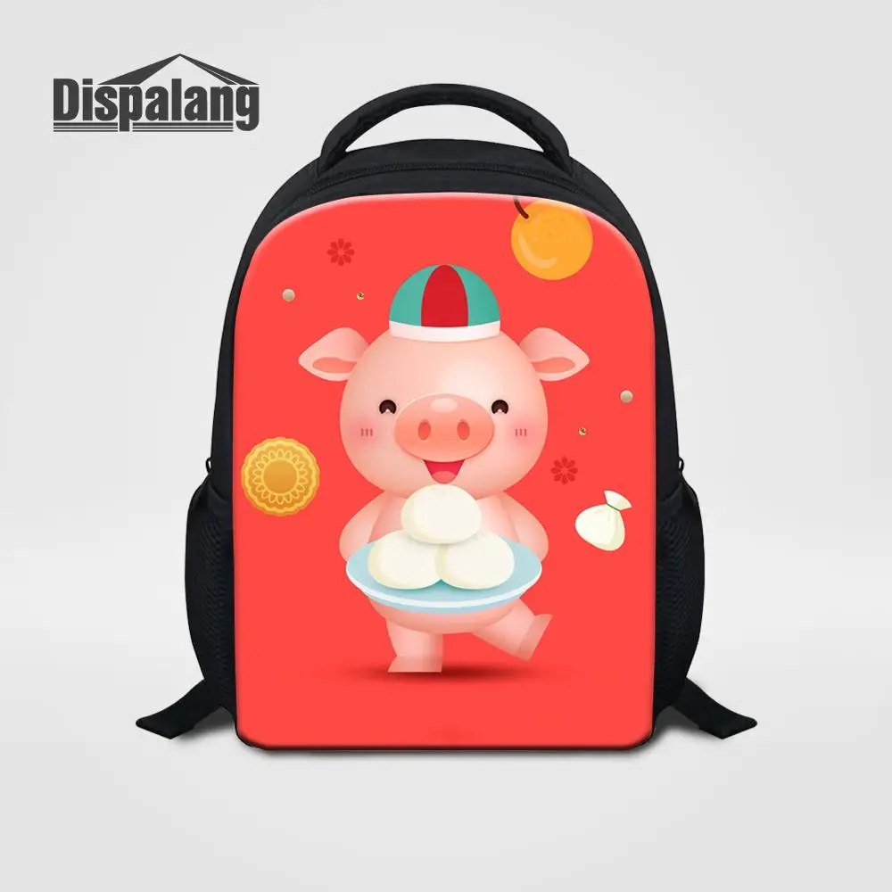 

12 Inch Backpack Little Girls Boys School Bags Cute Cartoon Pig Printing Bookbag For Kindergarten Children Small Rucksack Rugtas