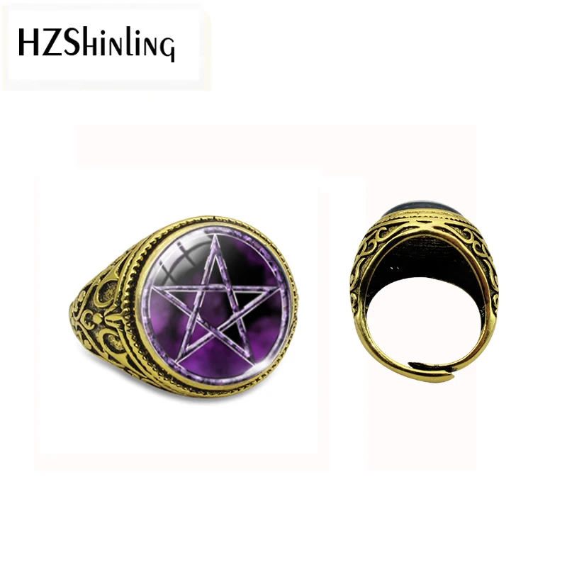Purple Pentagram Wicca Vintage Ring for Men Jewelry Occult Glass Pendants Jewelry Gifts
Purple Pentagram Wicca Vintage Ring for Men Jewelry Occult Glass Pendants Jewelry Gifts