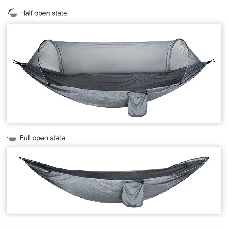 Quick-opening Outdoor High Strength Fabric Hammock Camping Tent Hammock with Breathable Mosquito Net Hunting Sleep Hammock
Quick-opening Outdoor High Strength Fabric Hammock Camping Tent Hammock with Breathable Mosquito Net Hunting Sleep Hammock
